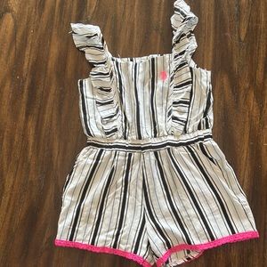 US polo assn girls size 10 black white and pink romper like new!